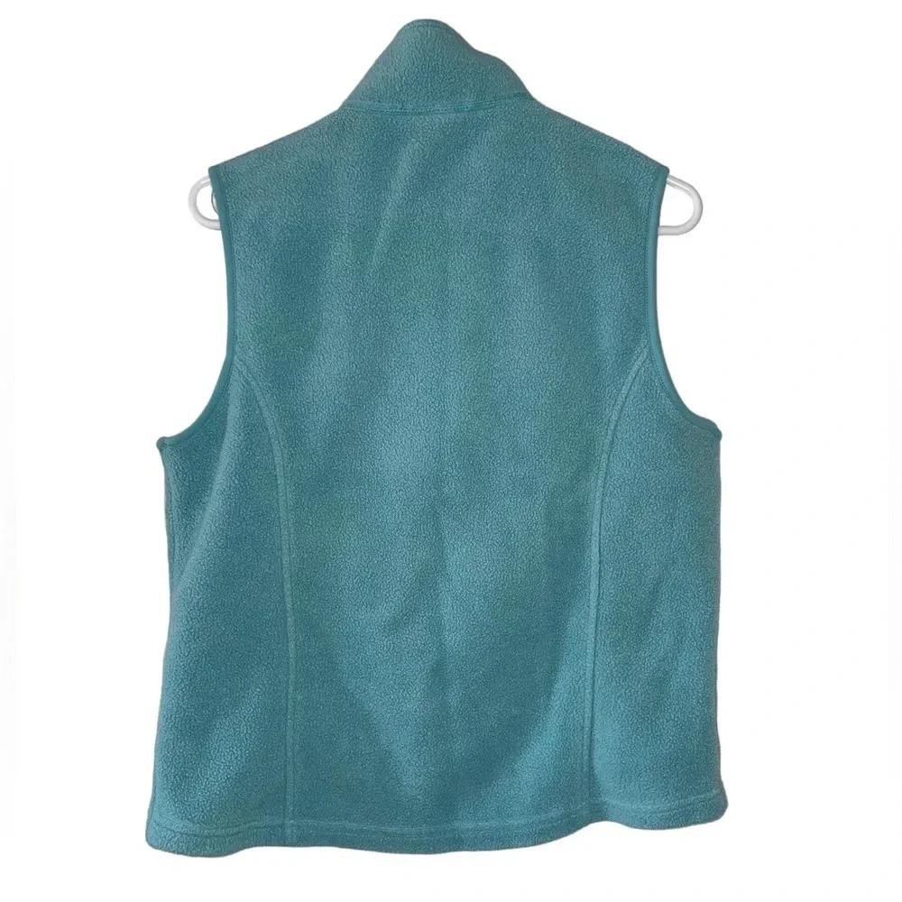 LL Bean Full Zip Blue Fleece Vest Women's Size Small Zip Pockets Outdoor Hiking